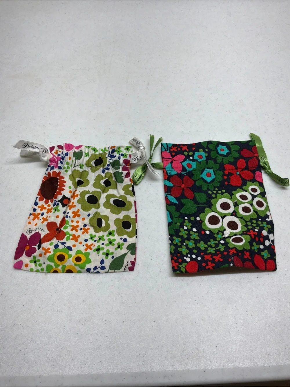 Lot of 4 Brighton Cloth Jewelry Drawstring Pouch Travel Gift Bags